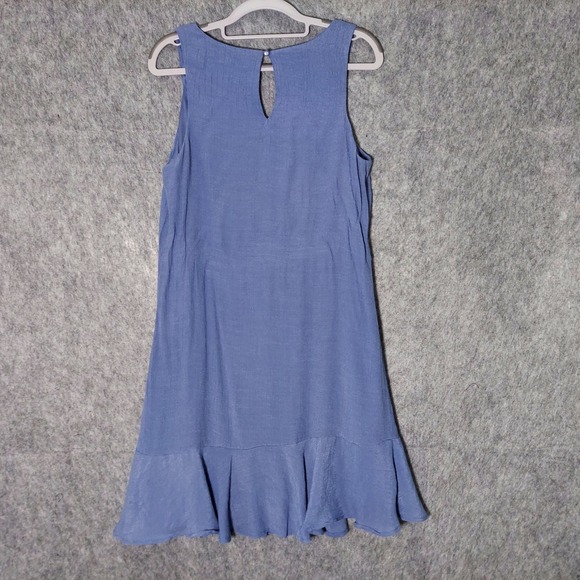 Luxology Dress 8 Crepe Ruffle Floral Embroidered Keyhole Casual Boho Cottage - Picture 6 of 11